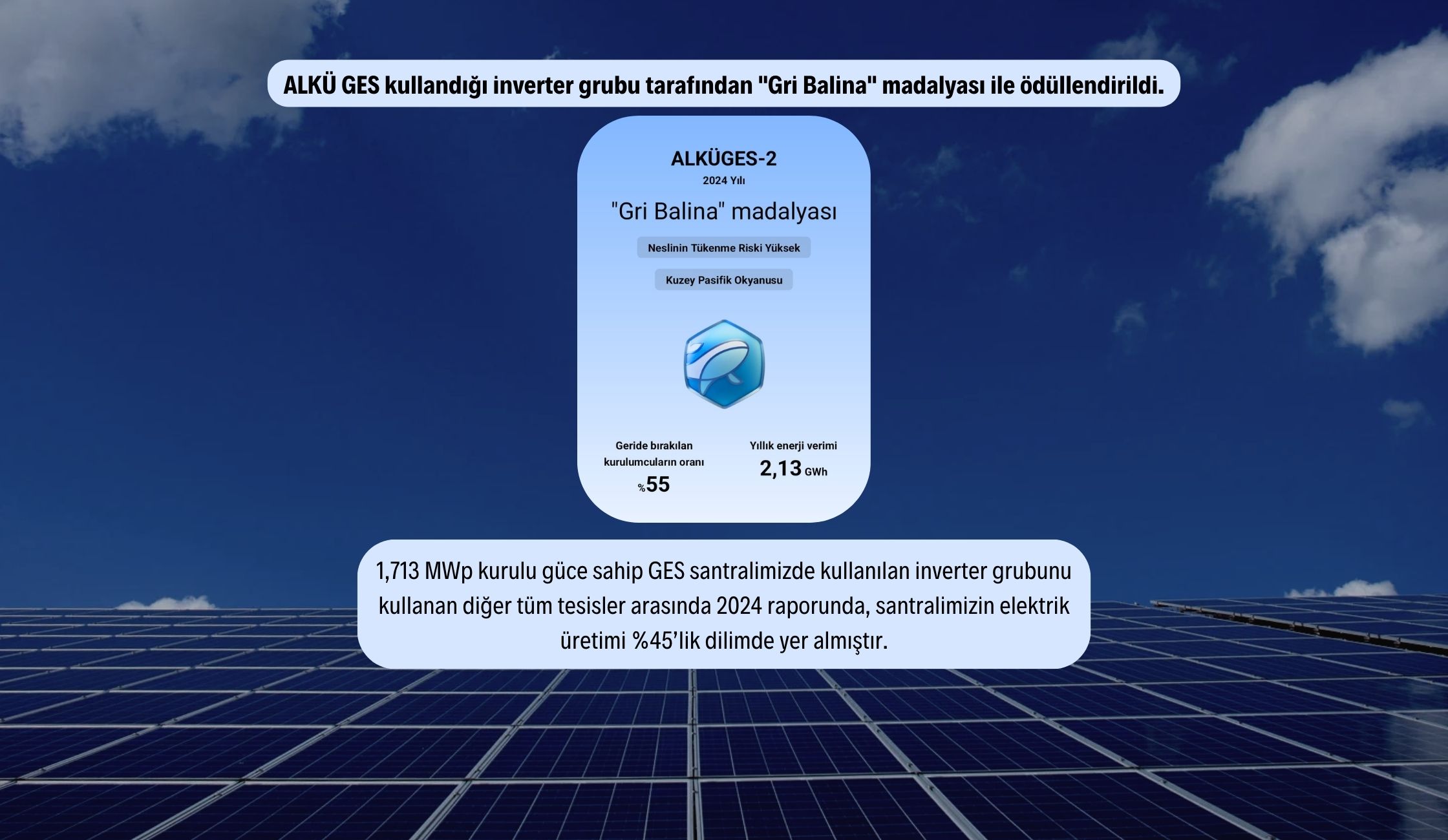 Alkü Ges Gri Balina Madalyası ile Ödüllendirildi